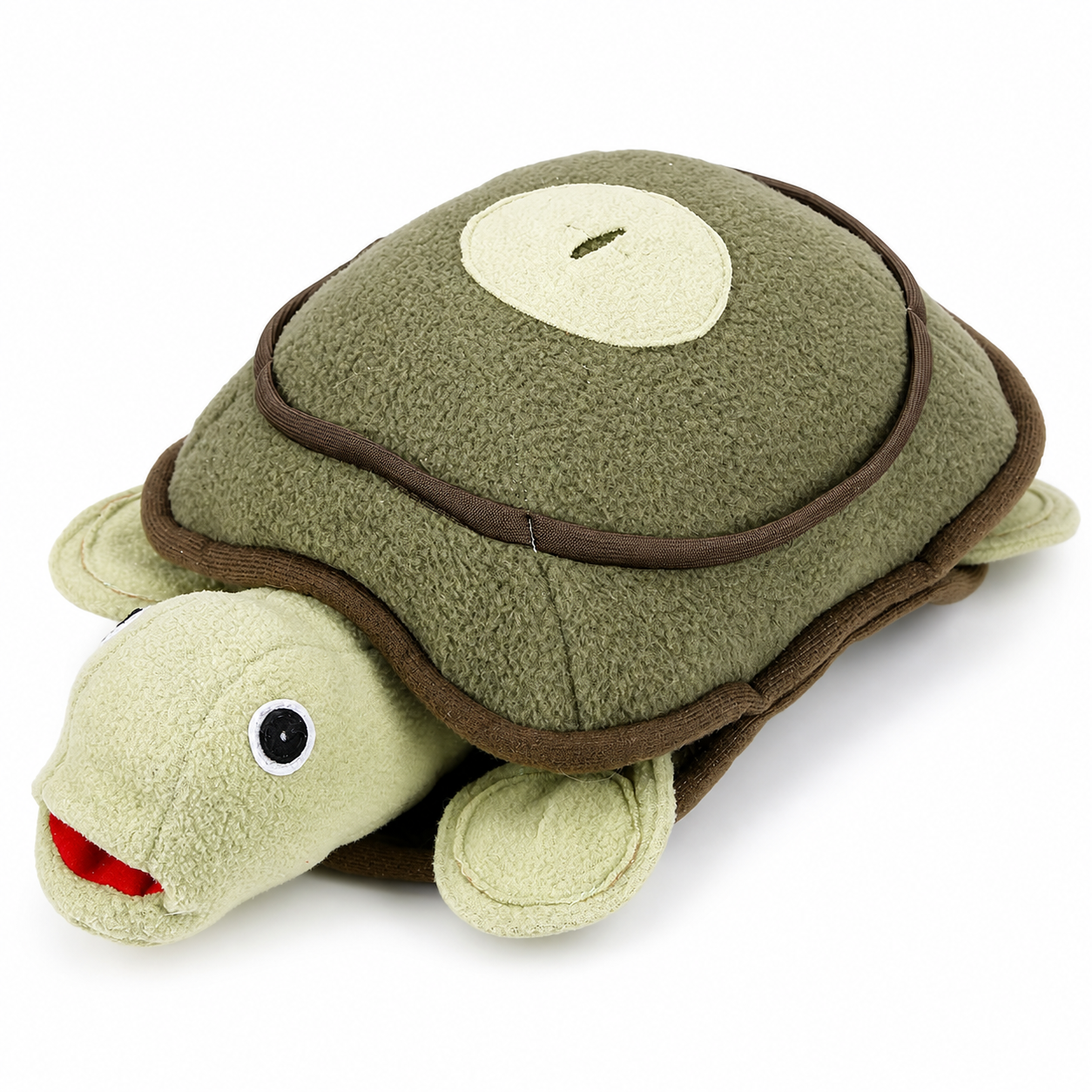 Plush turtle toy with a white background